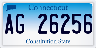 CT license plate AG26256