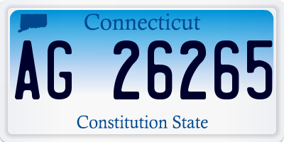CT license plate AG26265