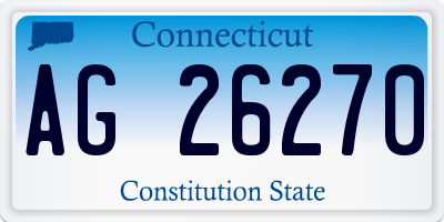 CT license plate AG26270