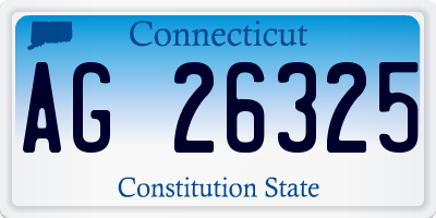 CT license plate AG26325