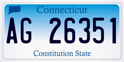 CT license plate AG26351