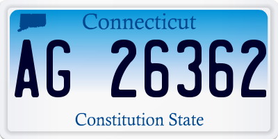 CT license plate AG26362