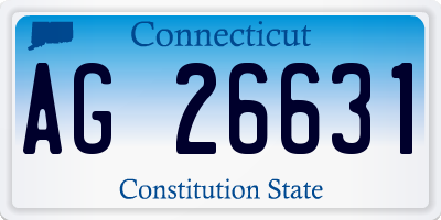 CT license plate AG26631