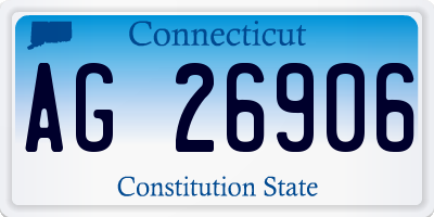 CT license plate AG26906