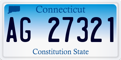 CT license plate AG27321