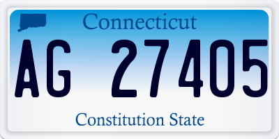 CT license plate AG27405