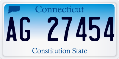 CT license plate AG27454