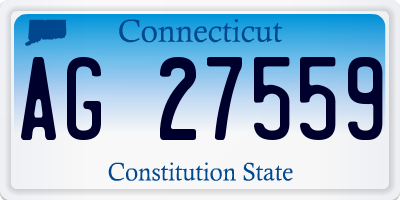 CT license plate AG27559