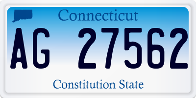 CT license plate AG27562