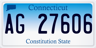 CT license plate AG27606