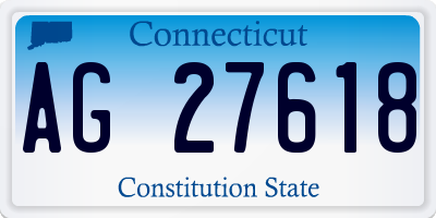 CT license plate AG27618