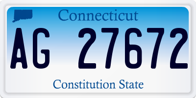 CT license plate AG27672