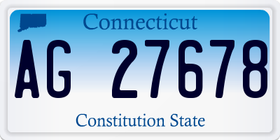 CT license plate AG27678