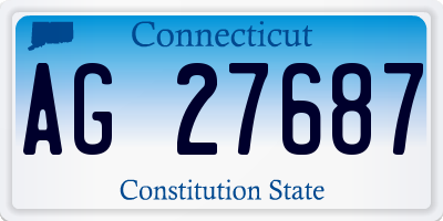 CT license plate AG27687