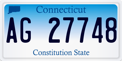 CT license plate AG27748