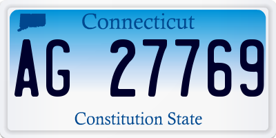 CT license plate AG27769