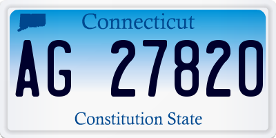 CT license plate AG27820