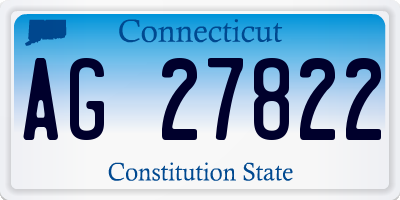 CT license plate AG27822