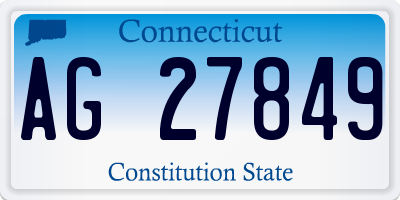 CT license plate AG27849
