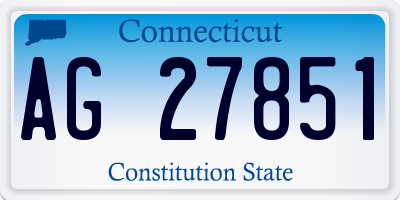 CT license plate AG27851