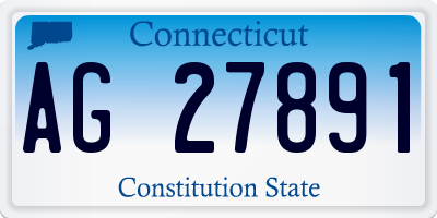 CT license plate AG27891
