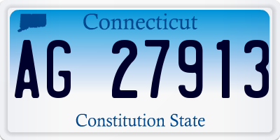 CT license plate AG27913