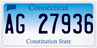 CT license plate AG27936