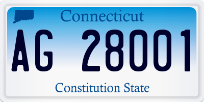 CT license plate AG28001