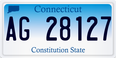 CT license plate AG28127
