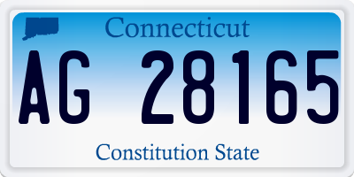 CT license plate AG28165