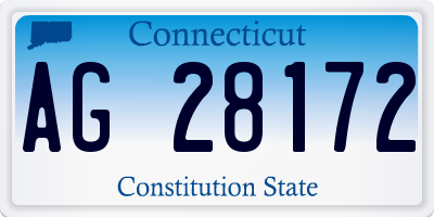 CT license plate AG28172