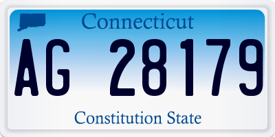 CT license plate AG28179