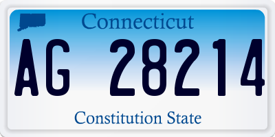 CT license plate AG28214