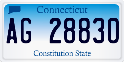 CT license plate AG28830