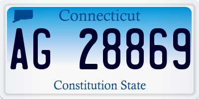 CT license plate AG28869