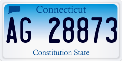 CT license plate AG28873