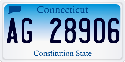 CT license plate AG28906