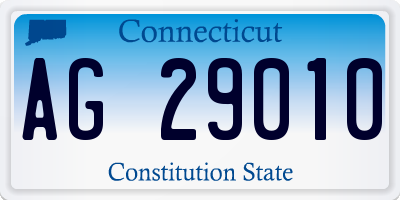 CT license plate AG29010
