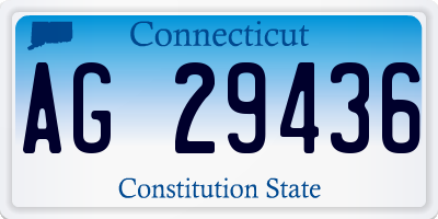 CT license plate AG29436