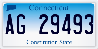 CT license plate AG29493