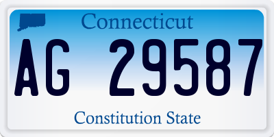 CT license plate AG29587