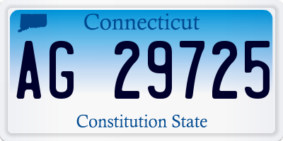 CT license plate AG29725