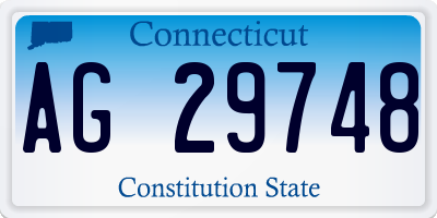 CT license plate AG29748