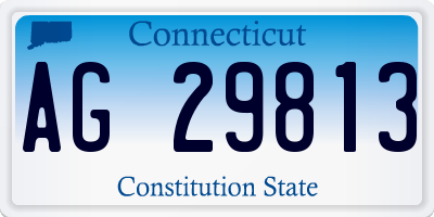 CT license plate AG29813