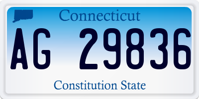 CT license plate AG29836