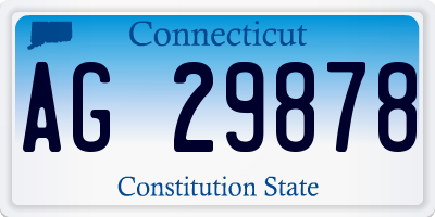 CT license plate AG29878