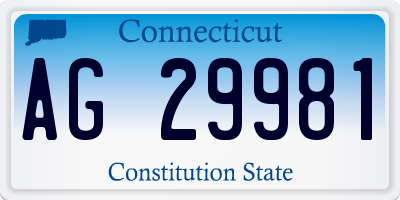 CT license plate AG29981