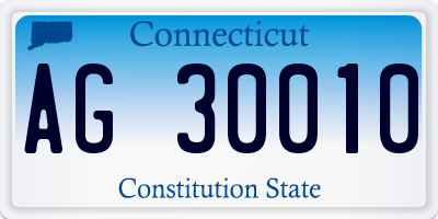 CT license plate AG30010