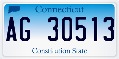 CT license plate AG30513