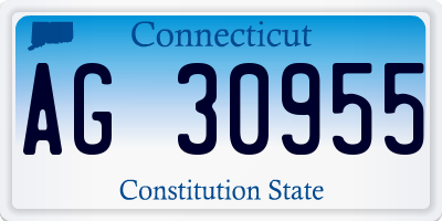 CT license plate AG30955